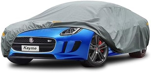Kayme Heavy Duty Car Cover Waterproof Breathable, Outdoor 5 Layers Full Cover Sun Rain Dust All Weather Protection, Universal Fit Porsche 718, Jaguar F-type, Audi TT, Nissan 370Z etc. (Up to 450 cm)