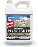 Get Serious Patio Paver Sealer Wet Look - Concrete Sealer Wet Look and Sand Lock All-in-One - Water Based High Gloss Concrete Sealer for Driveway, Brick Sealer, Stone Sealer - 128 Fl Oz Cement Sealer
