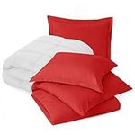 Nestl Bedding Comforter and Duvet Set, Down Alternative Comforter, Microfiber Duvet Set - Comforter Cover and 1 Pillow Sham, Twin - Cherry Red