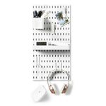 VUSIGN Pegboard Combination Wall Organizer Kit, 2 Pieces Pegboards and 10 Accessories Modular Hanging, Wall Mount Display Peg board Panel Kits for Bedroom, Home, Office, Bathroom, 11" x 22", White