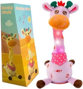 Emoin Talking Giraffe Baby Toy, Dancing Giraffe Plush Toy Musical Giraffe Mimicking Toy,Talking Repeat Singing 10 Pcs Songs Repeating What You Say Sing+Dancing+Recording+LED (Adjustable Volume)