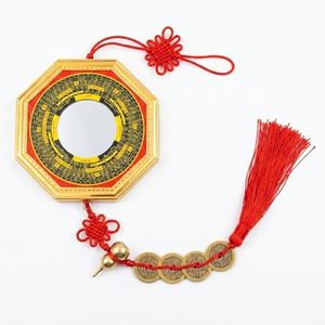 CNYTPE Feng Shui Bagua Mirror with Five Emperor Coins & Wu Lou