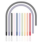 HeiyRC Colorful Silicone Lanyard Neck Wrist Strap for Phone, ID Badge Holder, Keys, Keychain, Wallet, USB Flash Drive, 10-in-1 Pack, 7.5inch & 17inch