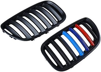 Left+Right Side Glossy Black M-Color Front Kidney Grilles Compatible with 2004 2005 2006 BMW E53 X5 4 Door SUV Sport Utility 3.0i 4.4i 4.8is LCI Facelift LM-A14-075-LEM-1-4PX