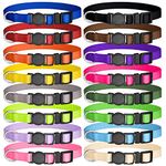 16 PCS Puppy Collars, Safety Buckle Collars for Litter Nylon Adjustable Small Puppies, Breakaway ID Whelping Pet Supplies,Stuff,Accessories(S)