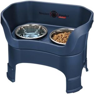 Neater Feeder Deluxe Large Mess Proof Feeder for Large Dogs, 7 Cup Food & 9 Cup Water Stainless Steel Bowls, Adjustable Height, Elevated, No Spill, Non-Tip, Non-Slip. Made in USA