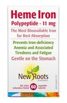 New Roots Herbal Heme Iron Polypeptide for Men & Women, 60 V-Capsules - Supports Healthy Iron Levels and Red Blood Cell Formation, Premium Iron Supplement with Vitamin C Complex for Optimal Absorption