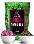 BLUE TEA - Rose Green Tea - 100gm-100 Cups || Diwali Gifts || HEALTHY SKIN TEA | Anti-Oxidant Rich - Detox Tea - Herbal Tea - Vegan - Gluten Free - Non-GMO | Premium Zipper Pack