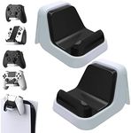 PlayVital 2 Pack Universal Game Controller Wall Mount for ps5 & Headset, Wall Stand for Xbox Series Controller, Wall Holder for Switch Pro Controller, Wall Hanger for Headset- Black White