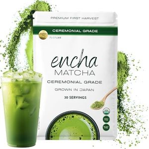 Encha Ceremonial Grade Matcha Powder - Organic First Harvest Japanese Matcha Green Tea, Matcha Tea From Uji, Japan (60g/2.12oz)