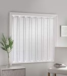 Parma - Plain Textured, Vertical Louvre Style Window Blind, Pleated Lace Panel Curtain, with café curtain style top in White (Width - 72" (183cm) x Drop - 48" (122cm))