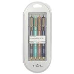 TUL® GL Series Retractable Gel Pens, Medium Point, 0.8 mm, Assorted Barrel Colors, Assorted Metallic Inks, Pack Of 4 Pens