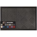 Gorilla Grip Durable Natural Rubber Door Mat, Waterproof, Low Profile, Heavy Duty Welcome Doormat for Indoor and Outdoor, Easy Clean, Rug Mats for Entry, Patio, Busy Areas, 17x29, Gray Diamond