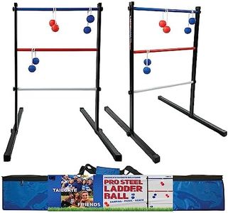 Ladder Ball Pro Steel Professional Grade Outdoor Ladderball Game Set , 6 Rubber Toss Bolas Balls, Zippered Travel Case, Premium Quality and Durable for 2 or More Players Ages 8 and Up