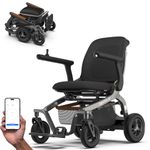 ROBOOTER E40: Portable Electric Wheelchair for Adults, Foldable Lightweight Airline-Friendly Design, Extended Range for Everyday Use and Travelling - Motorized Power Chair supporting up to 330 lbs (Gunmetal Grey)