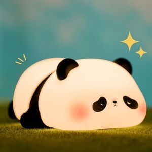 FAMIDUO Panda Night Light for Kids,Cute Touch LED Desk Lamp,Silicone Nursery Light for Baby/Toddler Room,Rechargeable Bedside Lamp for Breastfeeding,Nightlights for Childreen/Boy/Grils Funny Gift