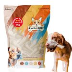 EXCITE BITES Pressed Rawhide Bones for Dog Treats | Dog Calcium Bone Dog Chewing Needs | 6 Inch Calcium Bone Treat for All Dogs | Dog Chew Bone Mega Pack (Size 6") (1 Kg Pack)