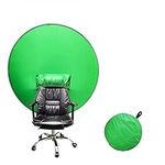 Yucong Portable Chair Green Screen Background, Collapsible Pop Up Greenscreen Backdrop Nylon Material Chroma-Key Pop Up for Webcam Video Streaming Gaming Conferencing (M-110cm)