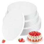 12 Pack Cake Drums, Cake Boards Round Cake Base Board, Cake Corrugated Cardboard Sturdy Cake Base Thick Cake Boards for Wedding Birthday Party (8, 10, 12 Inch)