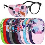 Yahenda 12 Pcs Eye Patches for Adults Eye Patch for Glasses Reusable Eyeglass Patch Cute Eye Cover for Eyeglasses Adults Left Right Eyes, 12 Mixed Styles (Cute Style)