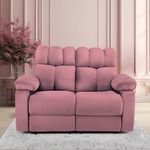 Little NAP Helios Soft Suede Fabric Two Motorized Standard Recliner | Padded 2 Seater Aaram Sofa | Relaxing Chair for Home Office Living Bed Room | 3 Year Warranty | Pink