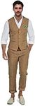 Aowdoy Casual Linen Men's 2 Piece S