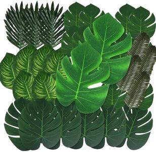 VaryFloral 60 Piezas Hojas Artificiales 6 Tipos de Hojas Tropicales Verde Plantas Artificiales Falso Hojas de Monstera Hojas de Palmera para Luau Fiestas Decoraciones Eventos Bodas Hawaiano Cocina