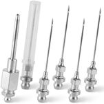 XIHIRCD 5pcs Grease Needle Nozzle, Bearing Grease Injector Needle with NPT Threaded Narrow Needle Adapter Grease Gun Tip Dispenser Fitting Tool for Injecting Grease into Small and Confined Spaces