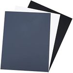 JJC 3-in-1 Pack A4 Size PVC Water Resistant Photography Color Balance Card, 18% Neutral Grey Card X 1 + Black Card X 1 + White Balance Card X 1, Size: 10 x 8 inch / 254 x 202mm