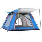 Outdoor Big Bird Auto Tent Water-Resistant Portable Instant Camping Tent for 3-4 Person Tent (Blue)
