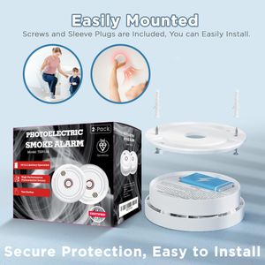 2-Pack 10-Year Smoke Alarms – Long-Life Battery Fire Detectors