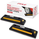 Garage Floor Stops for Vehicles - 2PC Heavy Duty Rubber Vehicle Parking Lot Target Stoppers, Truck Curb Tire Wheel Guide Blocks, Car Park Aid Assist Bumpers/Stopper for Driveway Stop - Pyle PCRSTP22