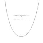 KISPER 24k White Gold Twisted Braided Rope Chain Necklace – 2mm White Gold Plated Solid Stainless Steel Durable Jewelry for Women & Men with Lobster Clasp