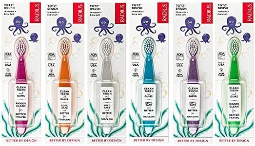 RADIUS Totz Toothbrush Extra Soft Brush BPA Free & ADA Accepted Designed for Delicate Teeth & Gums for Children 18 Months & Up - Assorted - Pack of 6
