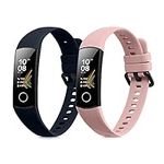 kwmobile Straps Compatible with HONOR Band 5 / Band 4 Straps - 2x Replacement Silicone Watch Bands