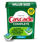 Cascade Complete Dishwasher Detergent Pods, Dish Detergent Soap, Fresh Scent, 90 Count