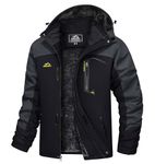 TACVASEN Winter Jacket Men Waterproof Skiing Jacket Fleece Snowboarding Warm Outdoor Jacket Mens Ski Jacket with Hood Parka Grey Gray