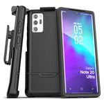 Encased Galaxy Note 20 Ultra Belt Clip Protective Holster Case (2020 Rebel Armor) Heavy Duty Rugged Full Body Cover with Holder for Samsung Note 20 Ultra (Black)