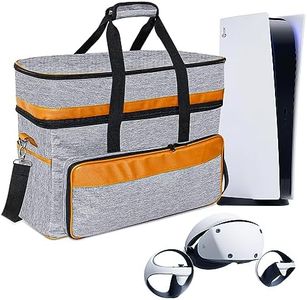 FPVtosky Carrying Case for PSVR2 & PS5, Large Travel Bag for Playstation VR2 & PS 5, Protective Storage Carry Case Compatible with Playstation 5 & PS VR2 Gaming Accessories