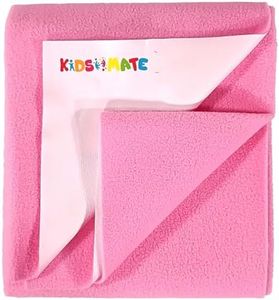 Kidsmate Waterproof Quick Dry Sheet for Baby | Bed Pad Anti-Piling Fleece Extra Absorbent Washable Mattress Protector | Comfort and Protection for Your Little Ones (Small (70cm X 50cm), Pink)