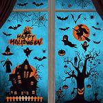 Yusongirl 99 Pcs Halloween Window Clings Double Sided Halloween Window Stickers Scary Skull Skeleton Witches Ghost Bat Pumpkin Decals for Halloween Decorations Indoor Party Supplies