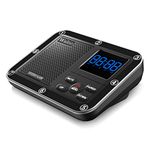 1800 Feet Wireless Outside Driveway Alarm Outdoor Motion Sensor Detector Driveway Alert System, Rechargeable Battery Weatherproof Mute Mode Clock and Alarm Functional (Receiver-Balck)