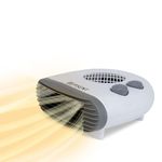 Episent Portable Fan Heater - Heat Settings & Adjustable Thermostat - 2 Heat Settings 1000/2000W - Cool Air Function & Thermal Cut-Out Device - Perfect for Home and Office (FLAT BED HEATER)