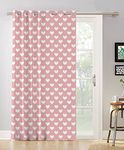 Oasis Home Collection 100% Cotton Printed Window 7 Feet Eyelet Curtain - Pink Heart (Pack of 1)