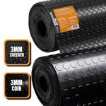 Xtremeauto Rubber Matting - Rubber Matting Flooring Roll, Non Slip Garage Floor Mats, Suitable For Outdoor Use, Shed Madding Sheet 3mm Thick Garage Flooring (Coin Top Rubber, 1.2X1.5 Metre)