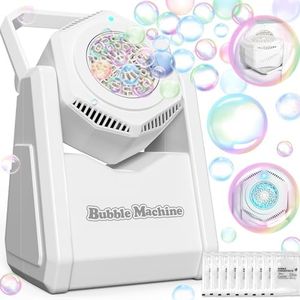 Automatic Bubble Machine, Bubble Blower for Kids Toddlers Batteries Bubble Toys 20000+ Bubbles Per Minute, Portable 90° Bubble Maker with Bubble Solutionfor Parties, Birthday, Wedding, Christmas