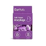 EarHub Sleepwell Soft Foam Earplugs, Hearing Protection 33dB, Ear Plugs Best Used for Sleep, Also Used for Travel, Work, Study & Concerts, Purple, 10 Pairs