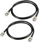 uxcell RG58 Coaxial Cable with BNC Male to BNC Male Connectors 50 Ohm 3 Ft 2pcs