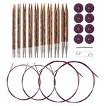 Knit Picks Options Interchangeable Rainbow Wood Circular Knitting Needle Set