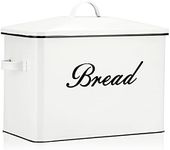 Deppon Extra Large Bread Box for Kitchen Countertop, Vintage Farmhouse Retro Bread Storage Container Bin Holder Fits 2+ Loaves, Perfect for Rustic Kitchen Decor, 13.2 x 7.2 x 9 Inches, White